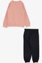 Girl's Tracksuit Set Fun Teddy Bear Printed 1.5-5 Years, Dried Rose - 2
