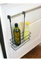 Kitchen Bathroom Cabinet Closet Single Shelf with Door Organizer Rack Metal Detergent Holder