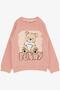Girl's Tracksuit Set Fun Teddy Bear Printed 1.5-5 Years, Dried Rose - 3