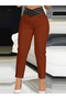 Women's High Waist Elastic Waist Pocketless Imported Crepe Pants - 2