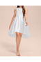 White Elegant Short Asymmetrical Girls' Dress Birthday Prom Graduation Dress - 3