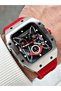 Function Red Color Silicone Cord Steel Case Men's Wrist Watch 1080.058