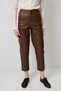 Timsah Pattern High Waist Leather Pants - 2