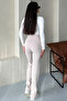 Women's Beige Lycra Palazzo High Waist Pants - 3