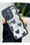 Xiaomi Redmi Note 13 Pro Plus 5g Compatible Mirrored Black Heart Design Silicone Case