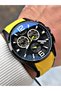 Function Yellow Color Silicone Cord Steel Case Men's Wrist Watch 1076.654