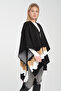 Wave Patterned Poncho, Fisherman Stitch Button Detailed Poncho, Outerwear Poncho, Knitwear Stylish Poncho, Poncho - 4