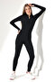 Long Leggings Jumpsuit Sports and Casual Black Plain Diver - 6