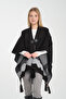 Wave Patterned Poncho, Fisherman Stitch Button Detailed Poncho, Outerwear Poncho, Knitwear Stylish Poncho, Poncho - 2