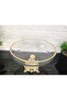 Oval Borcam Gold Cast Square Footed Presentation Dish with Gold Details 26 cm - 3