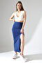 Diving Fabric Slit Long Skirt Maxi Length 92 Cm - 3
