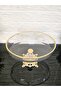 Oval Borcam Gold Cast Square Footed Presentation Dish with Gold Details 26 cm - 4
