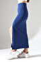Diving Fabric Slit Long Skirt Maxi Length 92 Cm - 7