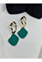 Design Wave Model Gold and 3-Color Black Green Red Modern Special Day Christmas Steel Earrings - 2