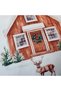 Watercolor New Year's Concept Sweet Mountain House and Globe Pattern Throw Pillow Cover - 5