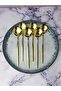 GOLD STAINLESS STEEL 6 PIECES ROUND FORM EAT SPOON - 4