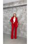 Women's Double Button Satin Lapel Suit - 4