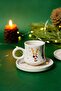 Set of 2 New Year's Deer, Handmade Boiler Ceramic Coffee Cup, Coffee Cup, Hand Made - 3