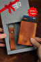 Pair Black/red Slim Genuine Leather Wallet - 2