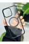 iPhone 16 Promax Black Edge Transparent Case with Magsafe Feature - 3