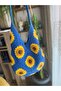 Knit Sunflower Motif Indigo Bag - 6
