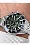 Function Silver-Green Color Waterproof Steel Band Steel Case Men's Wristwatch 1187.370 - 3
