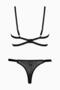 Lace Detailed Lingerie Set with Rubber Detail - Without Bra - Fashion - 5005 - Black - 2