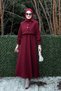Burgundy Tweed Plaid Top Pocket Dress - 4