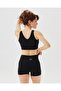 Black Women's Organic Cotton High Waist Front Seamless Mini Tights Shorts - 5