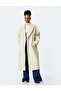 Extra Long Stitched Coat with Belt Detail Pockets - 2