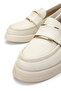 Women's Genuine Leather Beige Loafer Shoes - 4