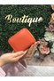 Orange Women's Wallet Gold Closure Detailed Wallet with Paper and Coin Compartment - 2
