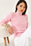 Women's Pink Half Turtleneck Soft Knitwear Sweater 60261217 - 4