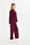 Women's Burgundy Plain Oversize Bottom Top Suit 1308 - 5