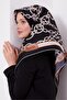وشاح حريري بنمط سلسلة سوداء