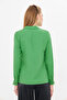 Women's Grass Green Long Sleeve Plain Shirt ARM-18Y001176 - 6