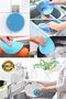 Practical 2-Pack Non-Disappearing Silicone Dishwashing Brush Heat Resistant Water Absorbing Sponge Round - 2