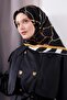وشاح حريري بنمط موجة سوداء - 2