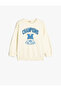 Printed Oversize Crew Neck Long Sleeve Sweatshirt