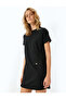 Slim Fit Crew Neck Short Sleeve Mini Dress with Applique Detail - 2