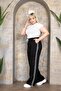 Steel Fabric Wide-Leg Sweatpants with Stripe Detail - 5