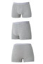 Men's 3-Piece Single Jersey Cotton Lycra Gray Striped Boxer Set 4147-07 - 8