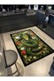 Dido 2 Collection Green Themed Flower and Snake Patterned Creative Modern Decorative Carpet 3271 - 2