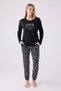 Pi̇erre Cardin Licensed Cycling Collar Long Sleeve Women's Pjamas Suit