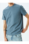 Crew Neck Stitching Detail Regular Fit Cotton Blend Short Sleeve T-Shirt - 5