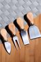Set of 4 Bamboo Steel Cheese Knife Set Breakfast Serving Set - 2