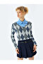 Plaid V-Neck Long Sleeve T-Shirt - 3