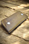 Cy Luna Camel Genuine Leather Men Women Small Clutch Bag Including Name Writing Handmade Unisex Wallet - 6