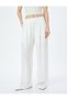 Half Lined Pleat Detailed Viscose Palazzo Trousers - 3