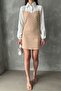 Sleeveless and Above-Bust Poplin Above-Knee Dress - Stone |   Vmf1139 - Stone